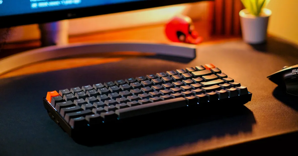 Bedste ergonomiske tilbehør til Keychron og NuPhy tastaturer i 2026: lav profil tastatur på en ergonomisk riser -KeyRiser