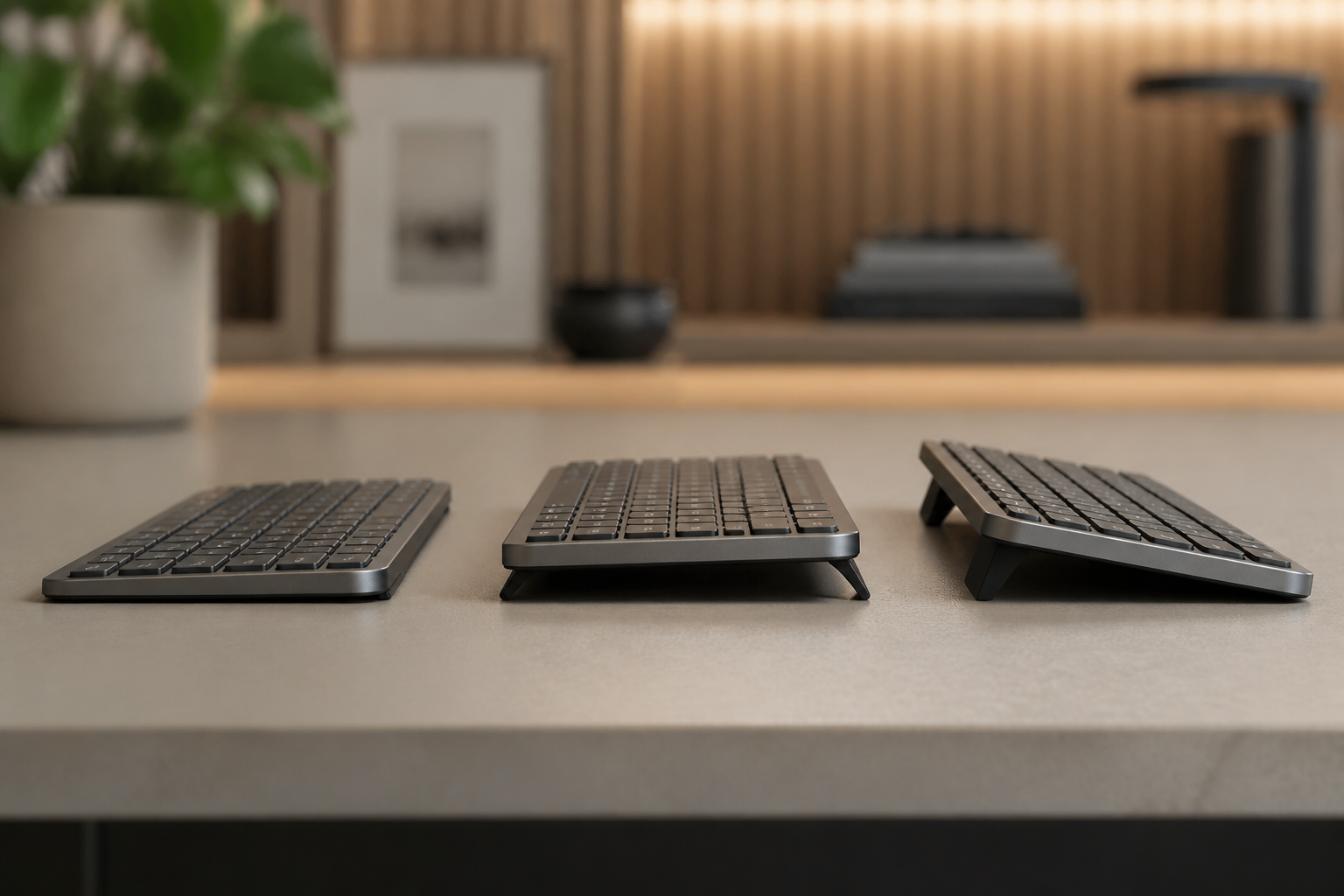 Sammenligning af indstillinger for tastaturriser til ergonomiske skrivebordsopsætninger