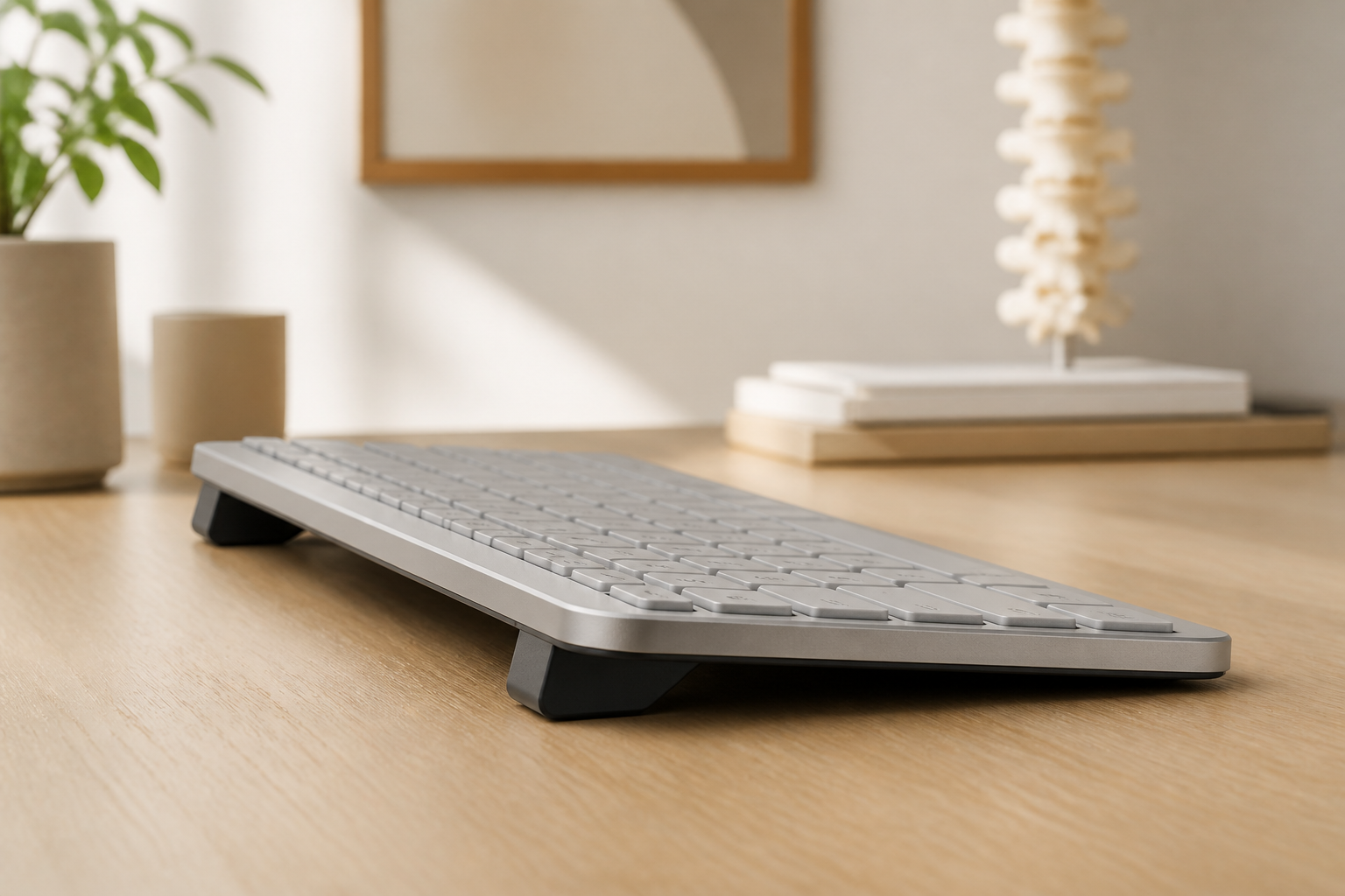 The Hidden Connection Between Keyboard Position and Chronic Back Pain (2026) - KeyRiser compatible Logitech MX Keys keyboard setup