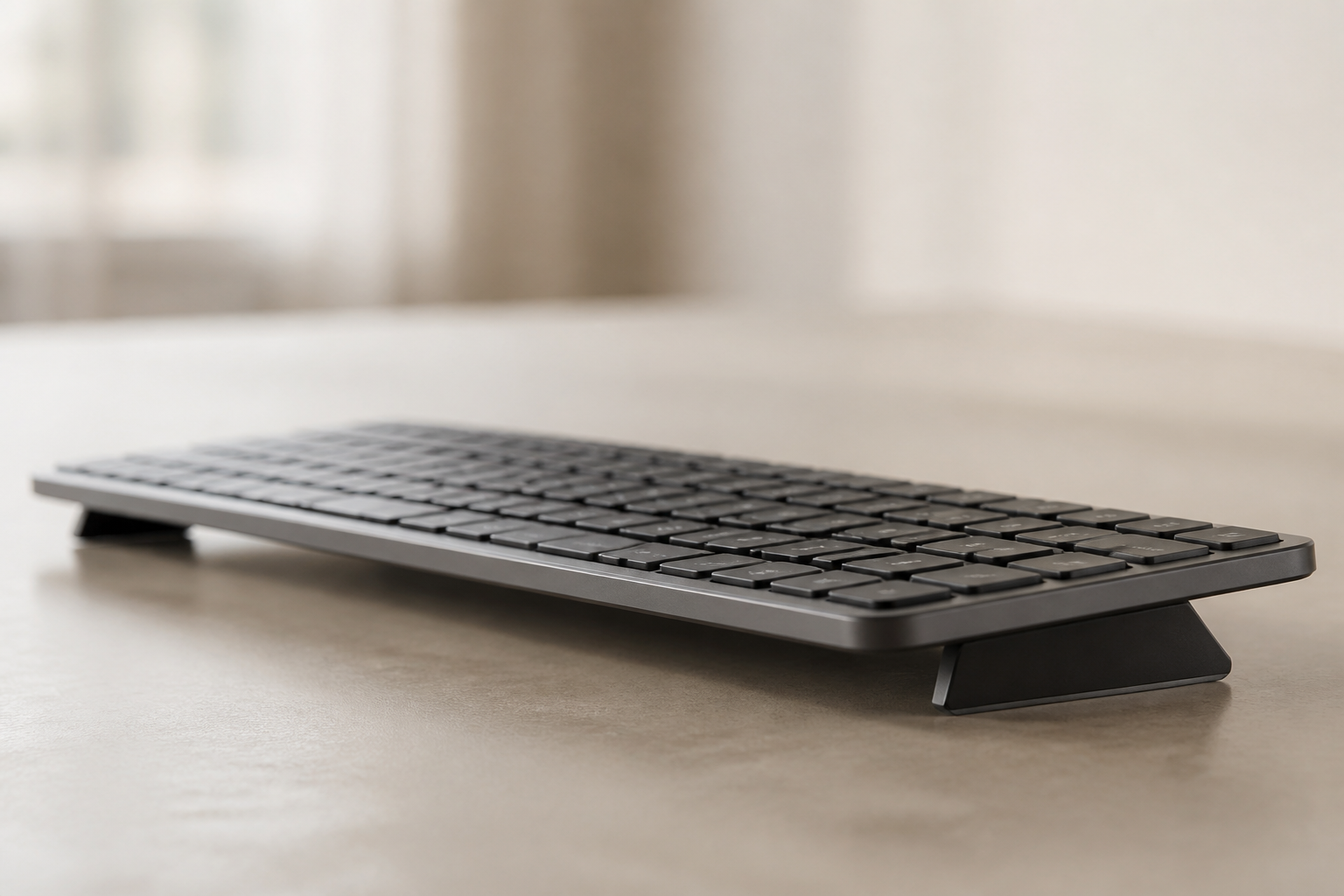 Tastaturriser understøtter et lavprofiltastatur på et skrivebord